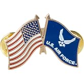 United States Flag Crossed with Blue Air Force Flag USAF Lapel Pin | 1"