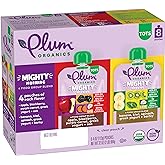 Plum Organics Variety Pack, 12+ Months - Mighty Morning Wake Up Blend - Organic Fruit and Veggie Toddler Food Pouches - 4 oz Pouch (Pack of 8)