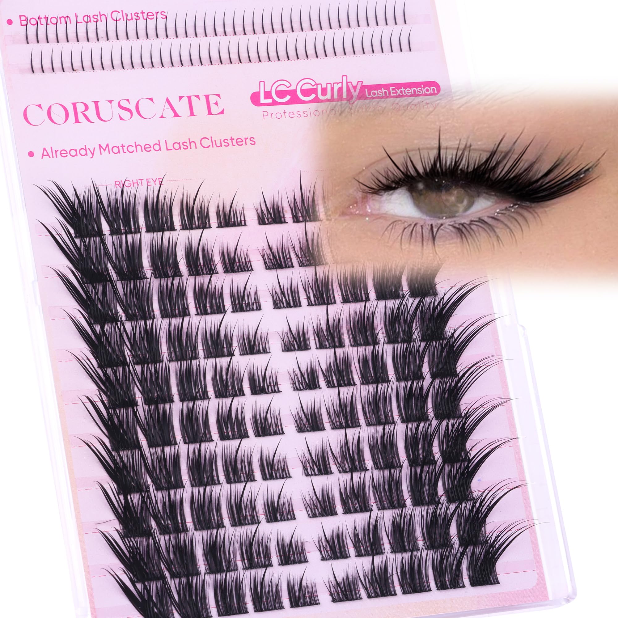 Photo 1 of CORUSCATE Lash Clusters Cat Eye Lashes Wispy Cluster Eyelash Extensions with Bottom Lashes Spikes Fox Eye Lash Extension Fairy Eyelash Clusters LC Curve DIY Left&Right Individual Lashes Natural Look