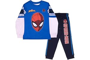 Marvel Superheroes Avengers and Spider-Man 2-Piece Set, Boys Long Sleeve Active Mesh T-Shirt & Pants 2-Pack Bundle Set