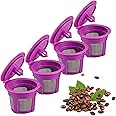 Irmidi Reusable K Cups Coffee Filters 4 Pack Coffee Pods Compatible with Keurig Brewers 1.0 and 2.0Coffee Makers - Universal Kcup Filters Fit Refillable Kcup Coffee Pods