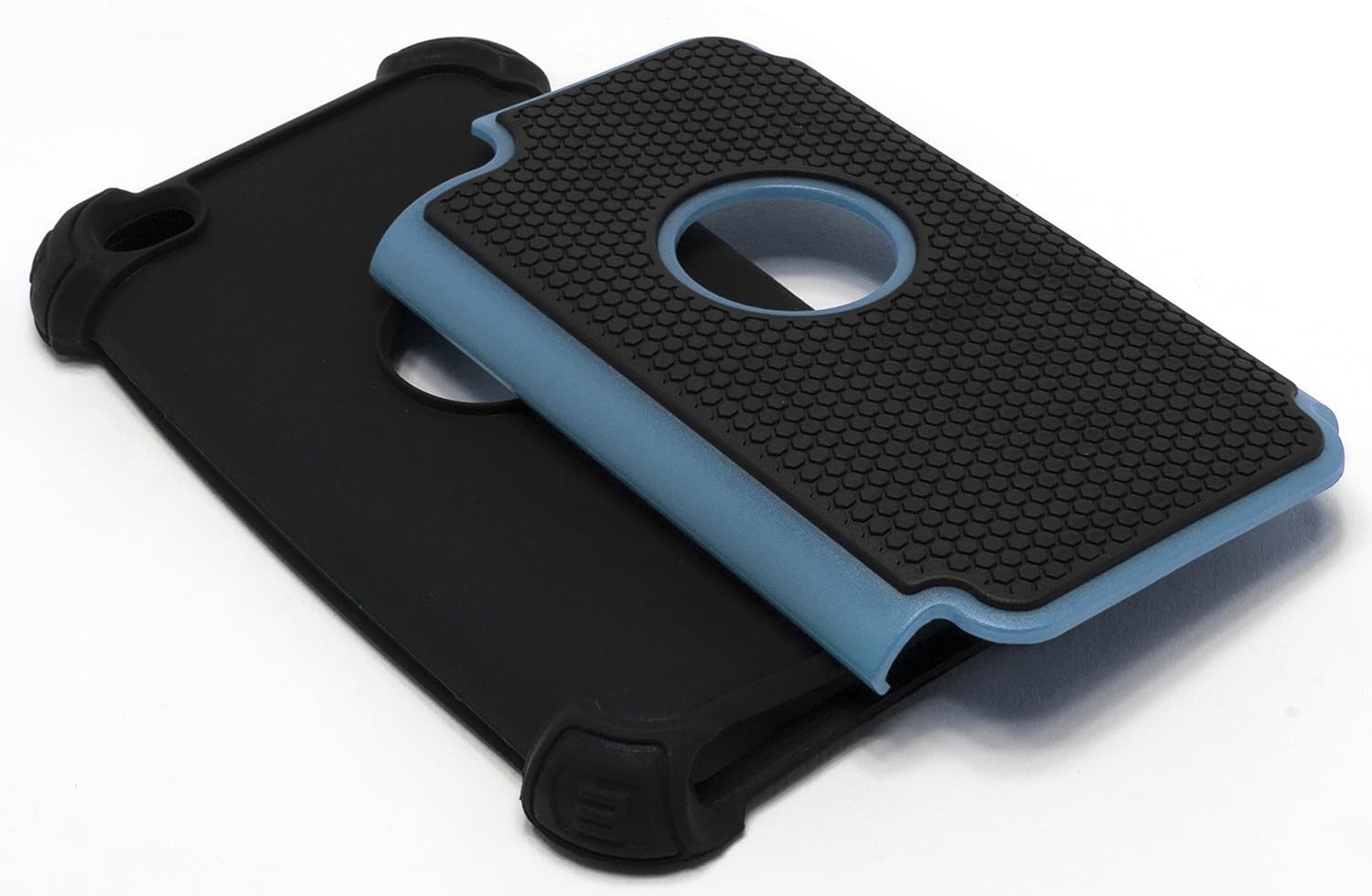 iPod Touch 4 Case, Bastex Hybrid Slim Fit Black Rubber Silicone Cover Hard Plastic Blue & Black Shock Case for Apple iPod Touch 4, 4th Generation