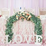 LOMOHOO 2Pcs Eucalyptus Garland 6FT Greenery Vines with White Seeds Wedding view 7
