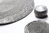 Penguin Home Handcrafted Glass Beaded Placemats Set of 12 Antique Silver view 5