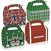24Pcs Football Party Treat Boxes, Football Themed Party Favor Gift Boxes, Sports Theme Birthday Goody Boxes, Sports Theme Rugby Snack Themed Supplies