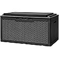 Devoko 100 Gallon Deck Box, Waterproof Outdoor Storage Box with Cushion (Black)