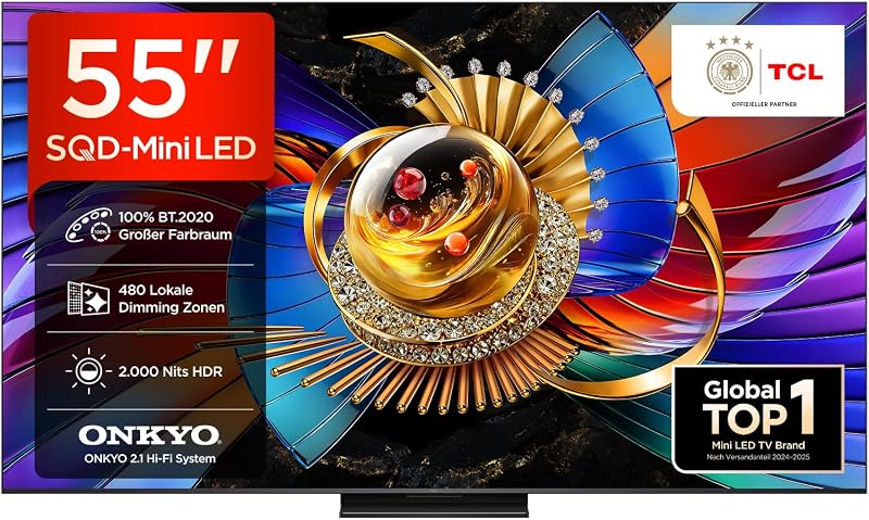 55Q7D Pro SQD-Mini LED 55 Zoll Fernseher, 4K Smart TV, Google TV