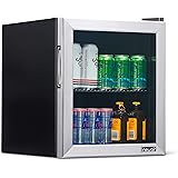NewAir Mini Fridge Beverage Refrigerator and Cooler, Free Standing Glass Door Refrigerator Holds Up To 60 Cans, Cools to 37 D