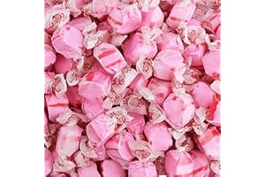 Cherry Salt Water Taffy - Individually Wrapped Assorted Flavors - Old Fashion Saltwater Taffy Candy Bulk, by Queen City Candy Cave (1 Pound)