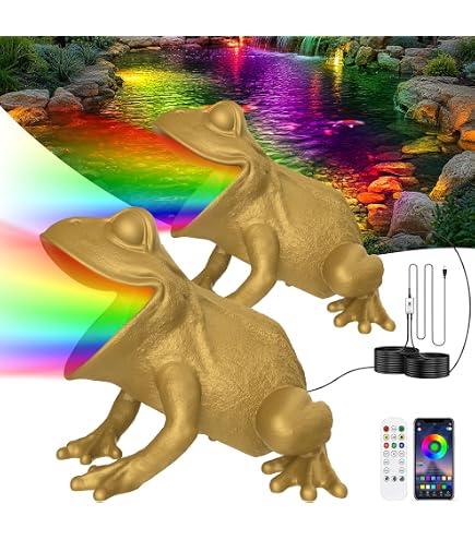 OSREE 2-Pack Brass LED Pond Light – 6W 12V Low Voltage, 2700K Warm White, IP68 Waterproof Turtle Underwater Light