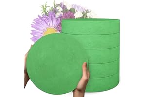 Max Shape 6Pcs Floral Foam Round Blocks, Large Wet and Dry Green Foam for Artificial and Fresh Flower Arrangement,Flower Foam Blocks for Wedding Party Decorations (7.8 Inch)