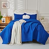 Cmfshape Royal Blue Quilt Queen Size – Lightweight Bedding Set with Elegant Leaf Pattern, Soft Royal Blue Comforter Set Queen for Summer & All Seasons