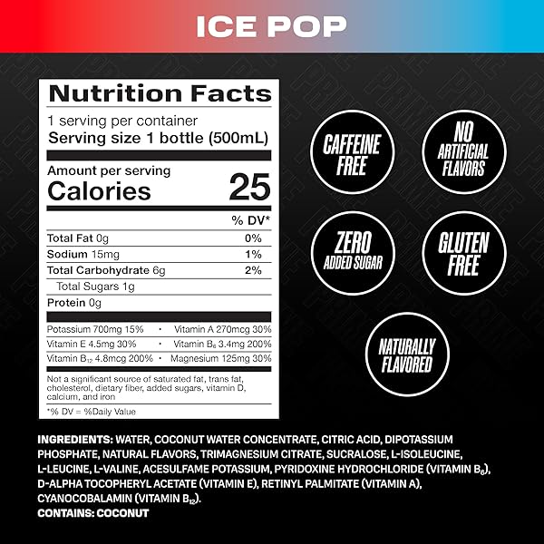 PRIME, ICE POP HYDRATION DRINK, 16.9 FL OZ