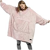 Catalonia Oversized Blanket Hoodie Sweatshirt, Wearable Fleece Pullover, Gift for Adults Men Women Wife Girlfriend, Blush