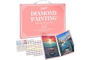 Bougimal A3 Diamond Painting Storage Book, Diamond Painting Accessories with 20 Pocket up to 40 Pics, Diamond Art Accessories and Tools for Artwork Display and Protection, 12x16 Inches, Pink