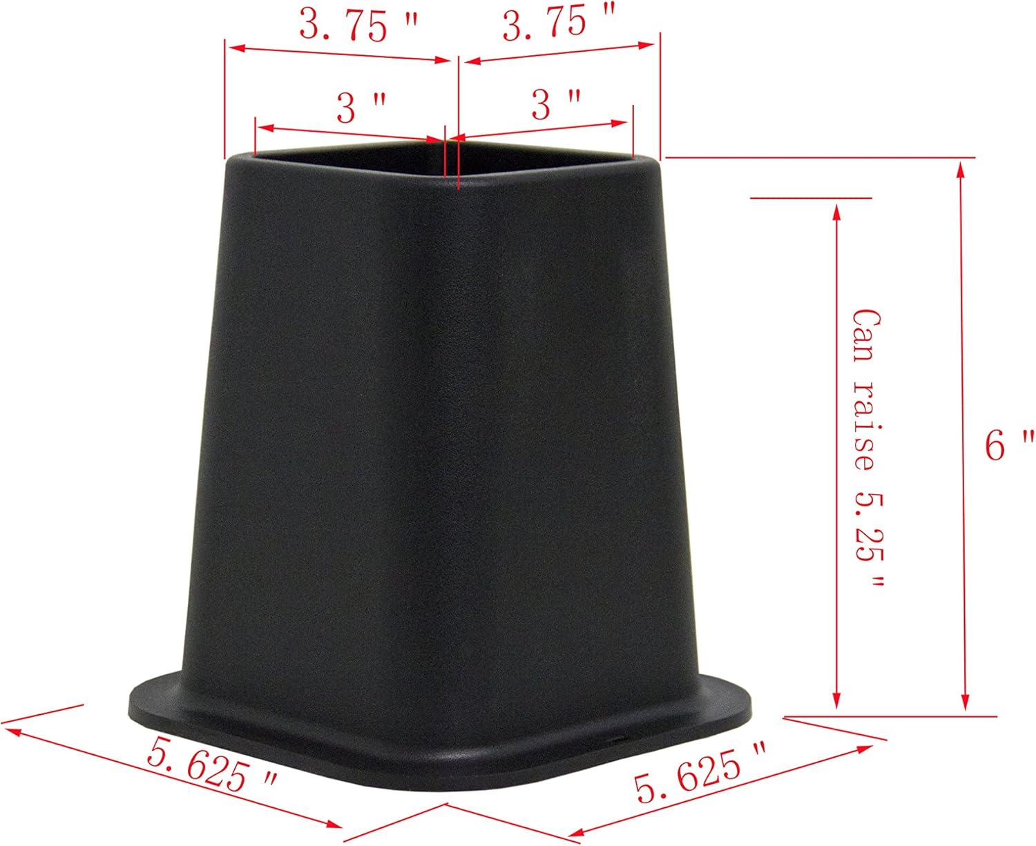 Kings Brand Furniture - Heavy Duty 6-inch Bed Risers, Furniture Riser, Great for Under Bed Storage, Set of 4: Home & Kitchen