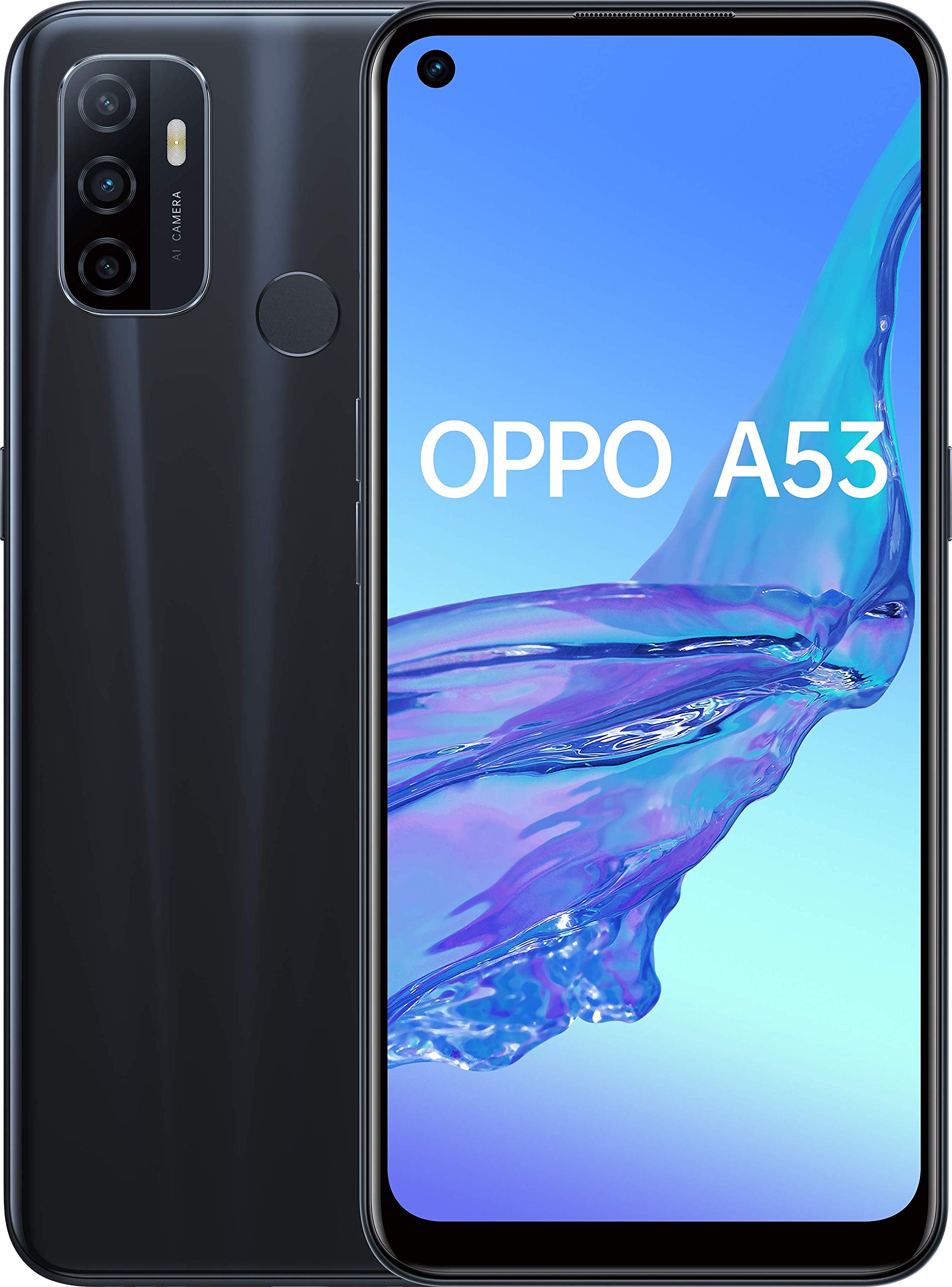 OPPO A53 - 4 GB + 64 GB Snapdragon 460 6.50 Inch 5000 mAh 16 MP Camera Sim Free Android 10 Dual Sim Smartphone - Black