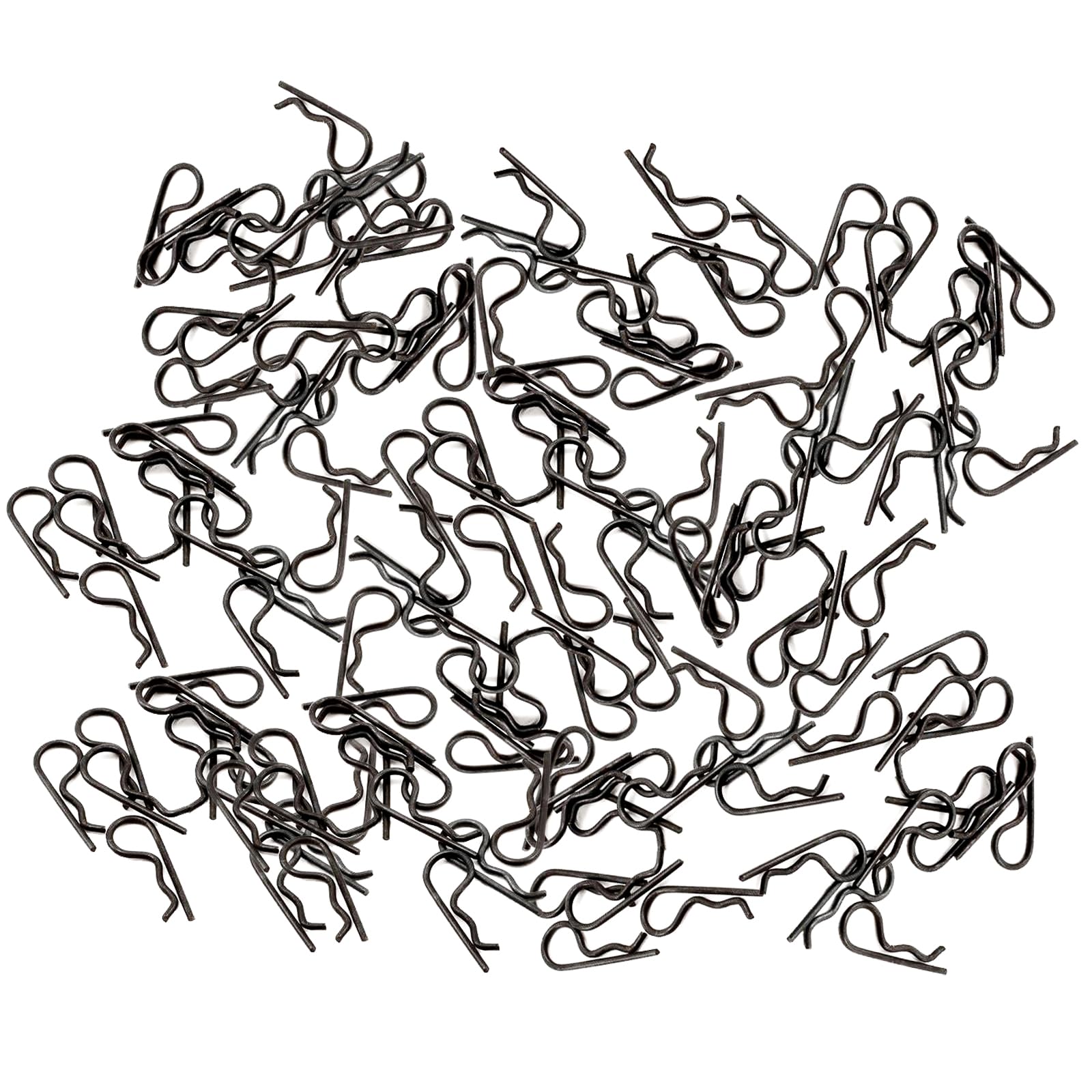 Photo 1 of 100pcs Black Universal RC Car Body Shell Pin R-Type Clips Compatible with 1/8 1/10 1/16 Scale Redcat HPI Himoto HSP ExceedRC Car Truck Buggy (for 1/10)