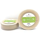[50 COUNT] 9" in Round Disposable Plates - Natural Sugarcane Bagasse Bamboo Fibers Sturdy Nine Inch Compostable Eco Friendly Environmental Paper Plate Alternative 100% by-product Tree Plastic Wax Free