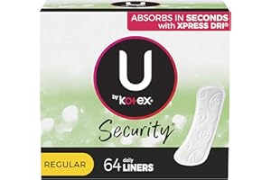 U by Kotex Lightdays Panty Liners, Regular, (thomaswi), Multicolor, Unscented, 64 Count