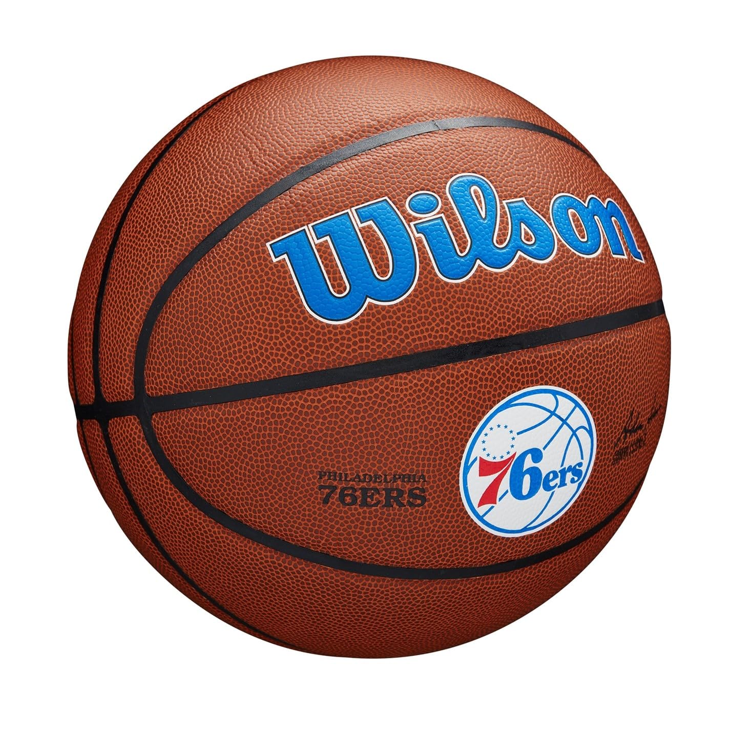 Wilson Basketball, Team Alliance Model, PHILADELPHIA 76ERS, Indoor/Outdoor, Mixed Leather, Size: 7 — image 1