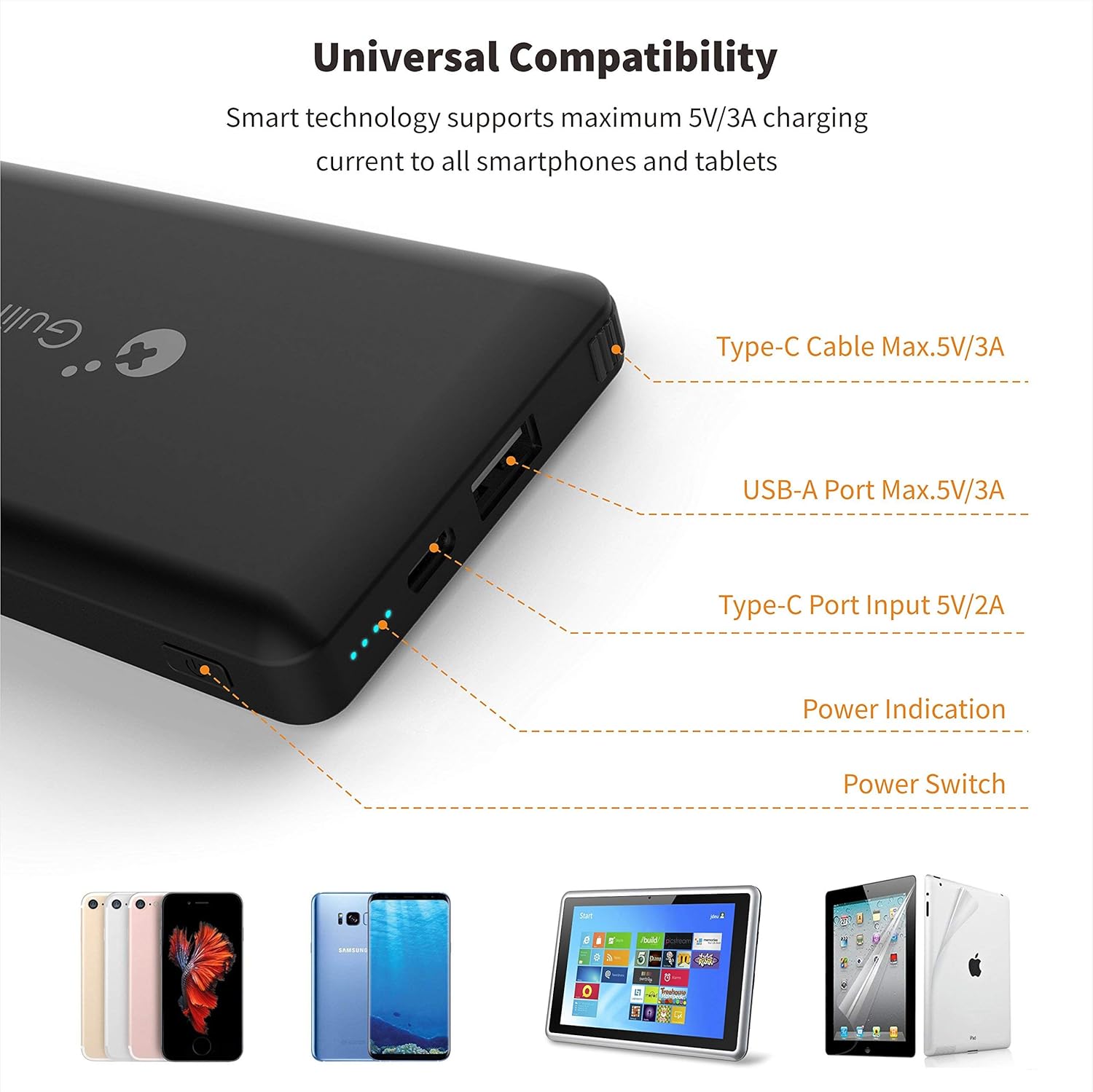 For Nintendo Switch Attached Power Bank, Marval.P GuliKit Battery Master, 10000mAh 5V/3A Flash Rechargeable Tech, Backup Battery Pack Charging Case for Extending 10+ Playing Hours: Video Games