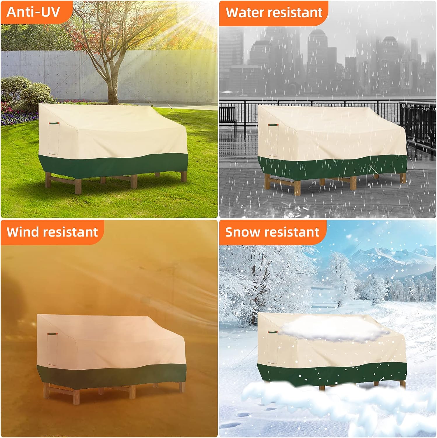Umbrauto Patio Loveseat Sofa Cover Waterproof UV Resistant Anti-Fading Outdoor Chair Cover (78 L x 42 W x 32 H inch): Home & Kitchen