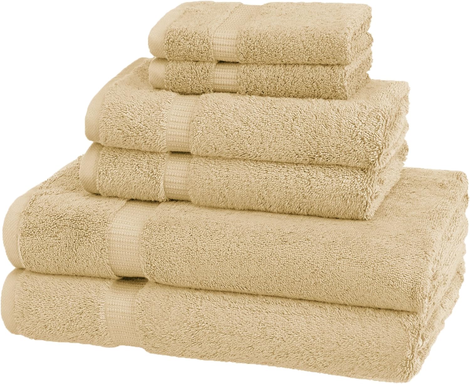 Pinzon Organic Cotton Bathroom Towels, 6 Piece Set, Sand Amazon.ca