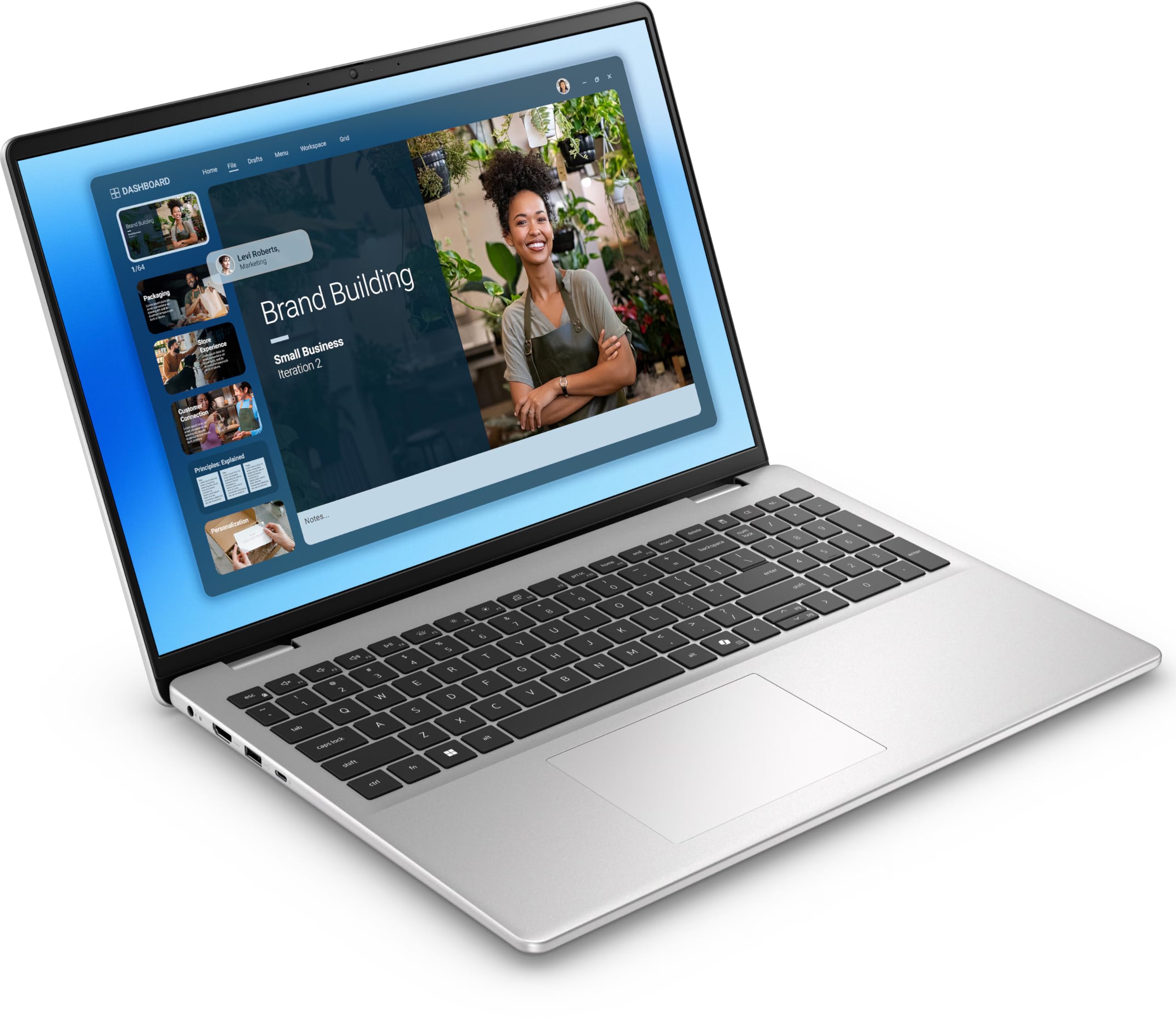 Laptop empresarial Dell 16 con pantalla táctil DC16251, pantalla FHD+ de 16" 16:10 de 300 nits, Intel 10-Core 7 150U (hasta 5,4 GHz), 32 GB DDR5, 2 TB SSD, Wi-Fi 6E, KB retroiluminado, huella digital, Copilot AI, Windows 11 Pro