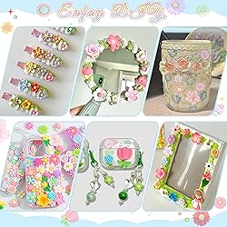 100Pcs Flowers Slime Charms Assorted Cute Decoden