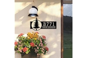 Personalized Pine Tree Metal Address Sign, Custom Pine Forest Number Sign, Address Metal Plaque With Street Name,Lake House C