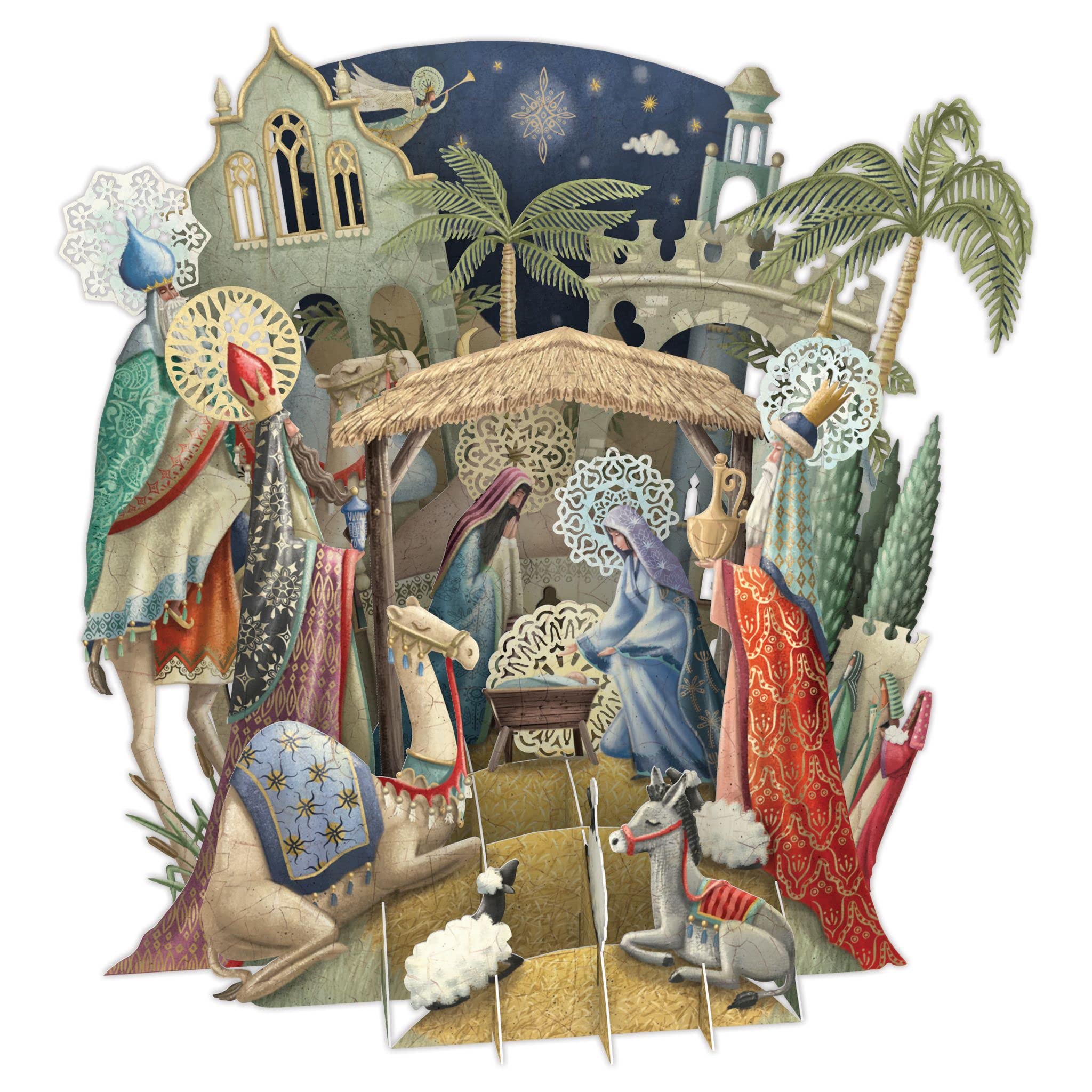 Nativity Scene - 3D Pop Up Christmas Greeting Card, XTW024