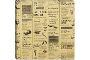 ANNBAKING 10" x 10" - 200 Pk - Brown Food Word Text Grease-Resistant Wrap Paper, Basket Liners Deli Paper, Best Kraft Food Wrapping Paper Sheets for Bakery, Picnic, Festival, Fair or BBQ (Kraft Bake)