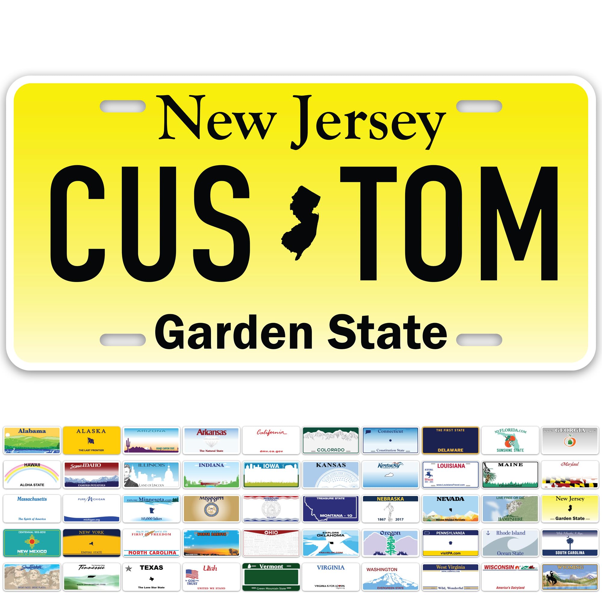 Custom New Jersey License Plate, Personalized