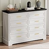 Aixuw 8 Drawer Dresser for Bedroom, 52" Wide Long Chest of Drawers Modern Wood TV Stand White Farmhouse Dresser for Bedroom, 