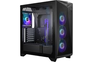 MSI Premium Mid-Tower PC Gaming Case – Tempered Glass Side Panel – 4X ARGB 120mm Fan – Liquid Cooling Support up to 360mm Rad