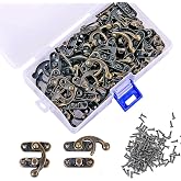 40Pcs Bronze Antique Jewelry Box Latch Hook Hardware for Wooden Cabinets | Retro latch hook locks for antique jewelry boxes, cabinets, trunks and wooden chests.