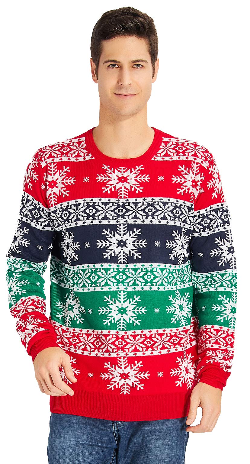 RAISEVERN de Navidad del suéter de Navidad de Punto Camiseta de Manga Larga Hombres Casual Puentes