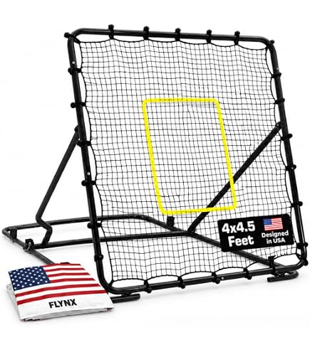 Amazon.com: FLYNX Baseball Rebounder Net 4x4.5 ft, 3 Adjustable