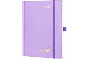 POPRUN 2025 Planner (Medium Size 8.5''x 6.5'' Hardcover) - Daily Weekly and Monthly Calendar Agenda 2025 Appointment Book with Hourly Time Slots, Monthly Tabs, 100 GSM - Violet