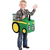 Toddler Ride in Tractor Costume, Foam-Backed Tunic Farm Cosplay Halloween Costume Outfit