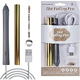 Find Scrapblooms Foil Quill Pen Starter Kit with 4 Size Metal Tips &amp;1pc Heat Activated Foil Rolls, Hot Foiling Pen for Card Making Scrapbooking Tools,USB Powered (Grey)