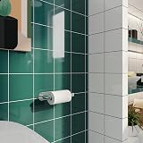 WZRUA Self Adhesive Toilet Roll Holder Chrome Double Post Pivoting Arm view 3