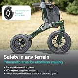 Helavo All Terrain Rollator Walker with Seat 12" Pneumatic Tires Foldable view 2