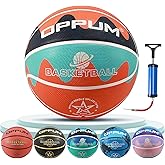 OPPUM Indoor/Outdoor Basketballs -Size 3 (22"), Size 5 (27.5"), Size 7 (29.5") -Tailored for Toddlers, Kids and Adults - Unique Innovative Design Basketball. (Volcano Orange New, Size 5-27.5")