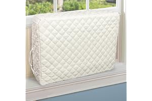 BlueStars Upgraded Window Air Conditioner Cover Indoor - New Version with Velcro Sides - Inside AC Cover for Winter - Polyester Fiber Fill Layers Insulation - 21" x 15" x 3.5" - White