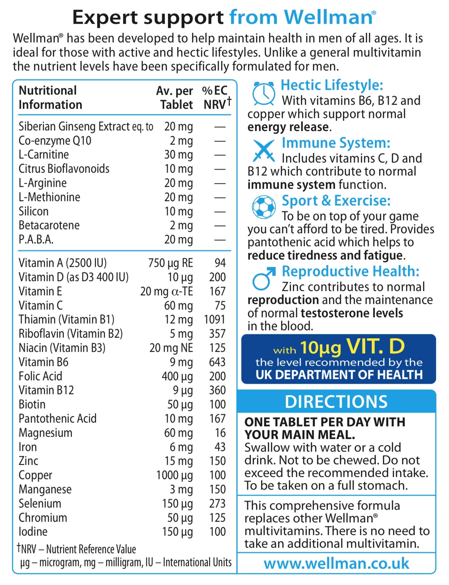 Wellman Vitamins When To Take at Glen Daigle blog