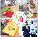 Vicloon A4 Plastic Wallets 5pcs with Snap Closure Folders Blue Yellow Red Green view 7