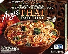 Amy's Frozen Meals, Pad Thai, 9.5 oz | Made with Organic Rice Noodles, Broccoli and Carrots, Vegan & Gluten Free
