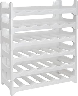 Grizzly Flaschenregal modular stapelbar - Weinregal für 36 Flaschen Regal-System weiß